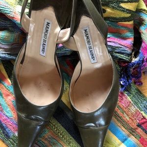 Manolo Blahnik Olive Green Heels